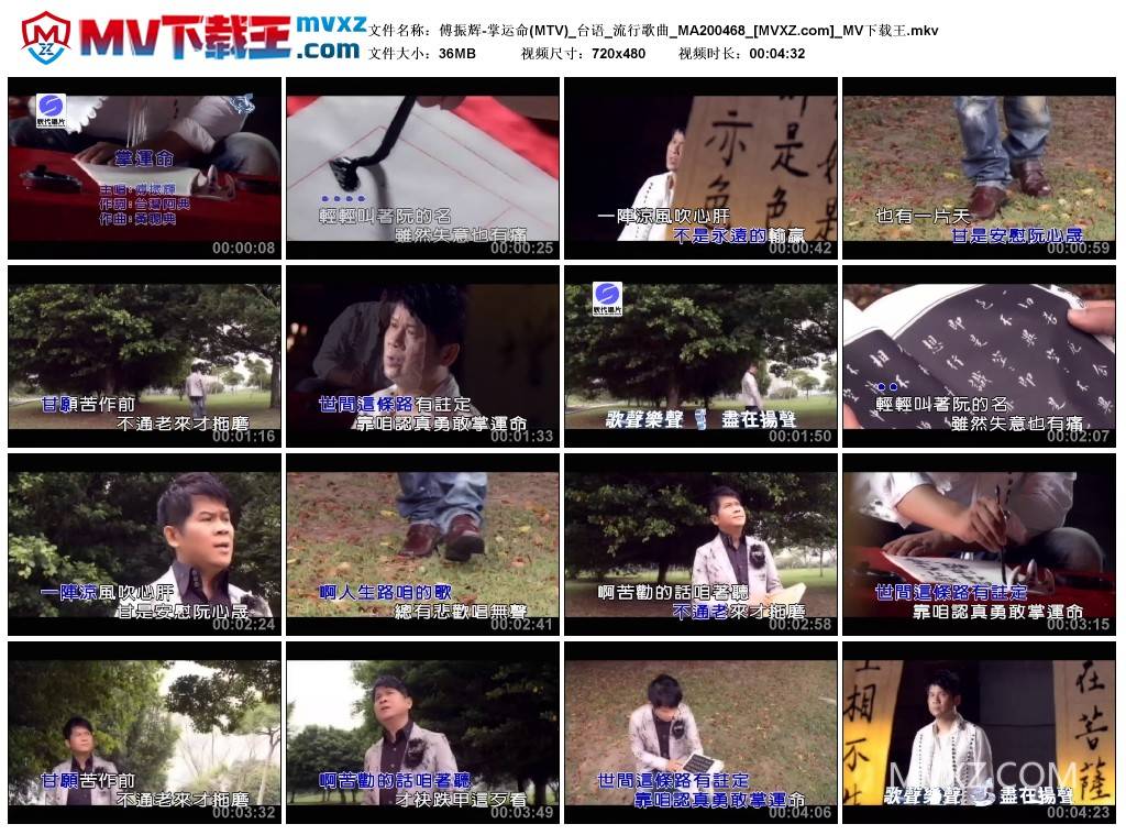 傅振辉-掌运命(MTV)_台语_流行歌曲_MA200468